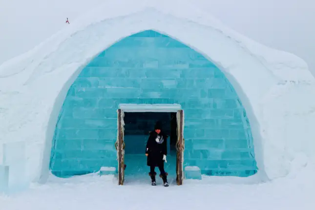 swedish lapland front icehotel rachel sweden